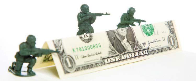 Money, soldier toys