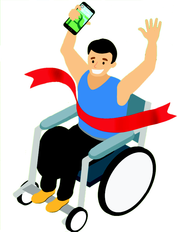 DRAWING OF PERSON IN WHEEL CHAIR