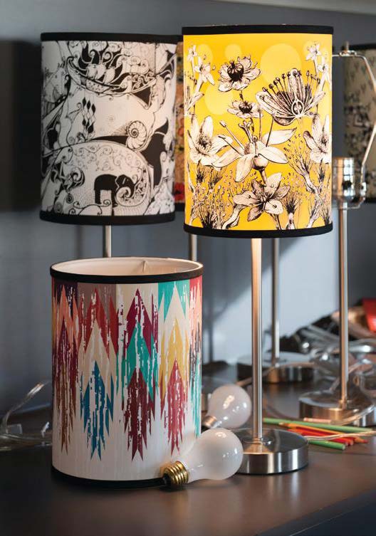 colorful lamp shades