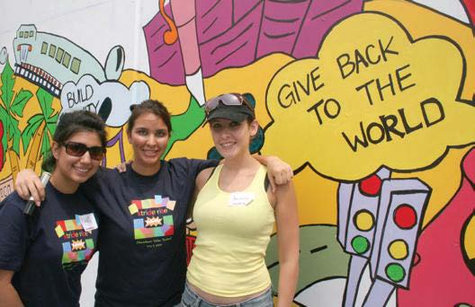 Give back to the world wall painting