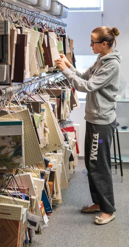 Woman looking through bags