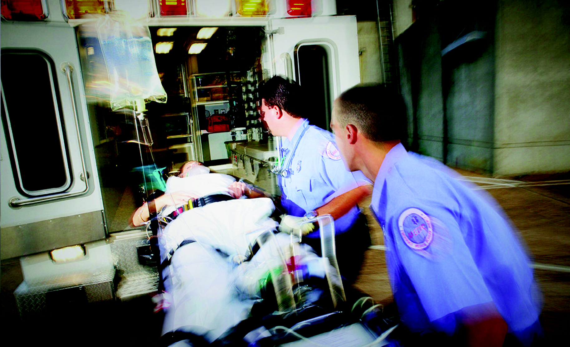 EMT WORKERS IN AMBULANCE