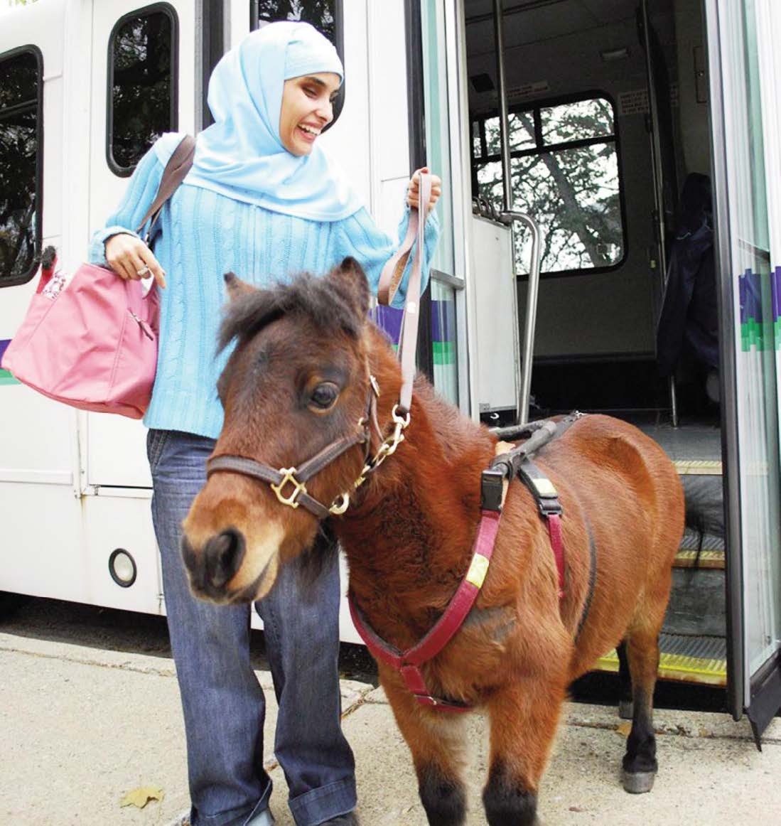 Woman with guide horse